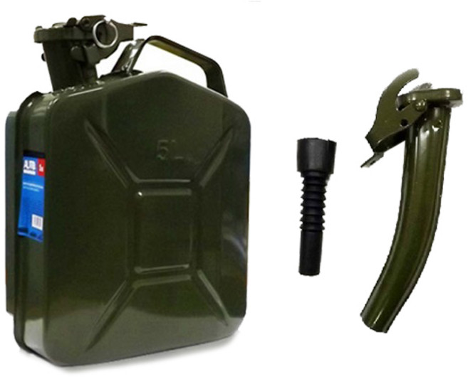 캠핑 휴대용 사각 기름통 5L + 자바라 세트, 혼합색상, 1세트