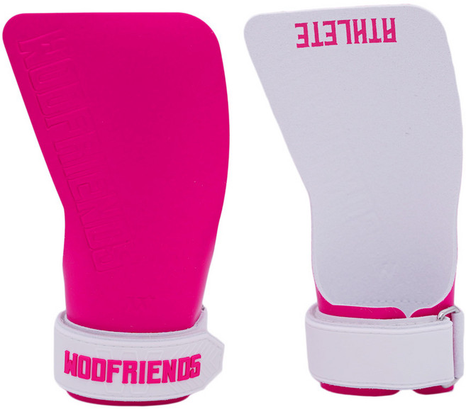 WOD FRIENDS 女性用 Athlet-Grip PRO CrossFit 護掌 雙手 + 收納防塵袋組 深粉紅色 WFAGDP, 1套