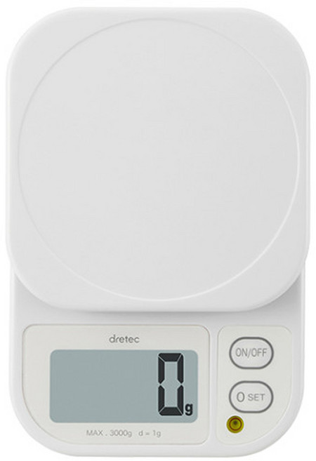 드레텍 디지털 주방 전자 저울, 3kg, 화이트, KS-385