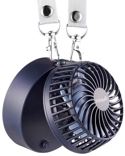 프롬비 아이스볼 휴대용 넥스트랩 선풍기, HF3201FST, 네이비