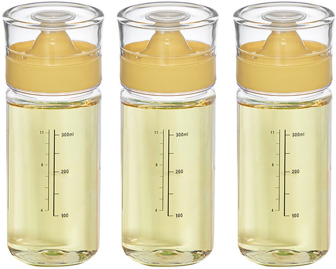 씨밀렉스 실리콘 오일 양념병 옐로우, 350ml, 3개