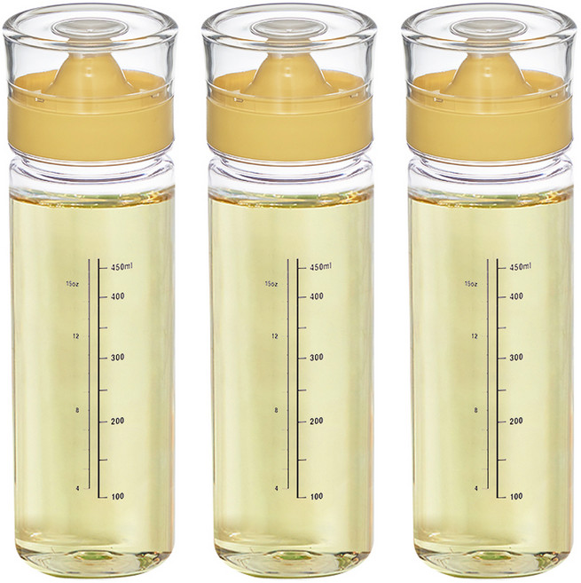 씨밀렉스 실리콘 오일 양념병 옐로우, 500ml, 3개