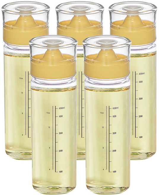 씨밀렉스 실리콘 오일 양념병 옐로우, 500ml, 5개