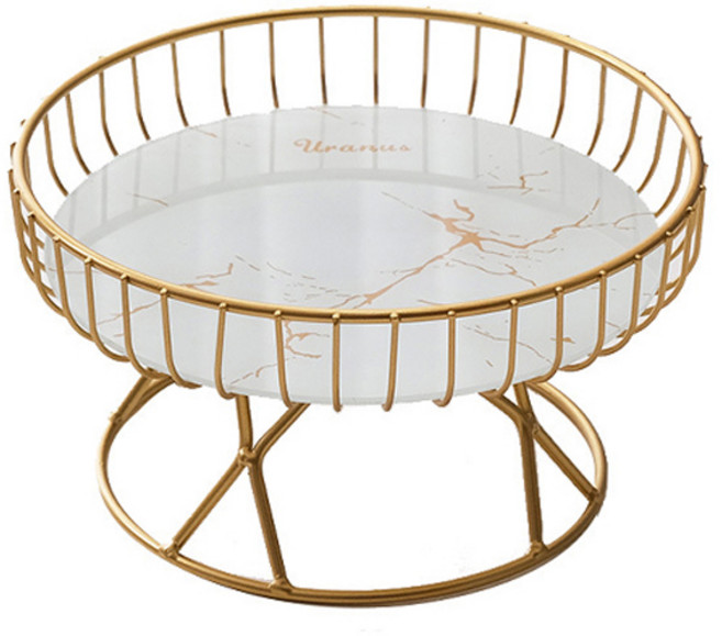 에이비엠코리아 인테리어 스틸 다용도 간식 바구니, 화이트, 1개