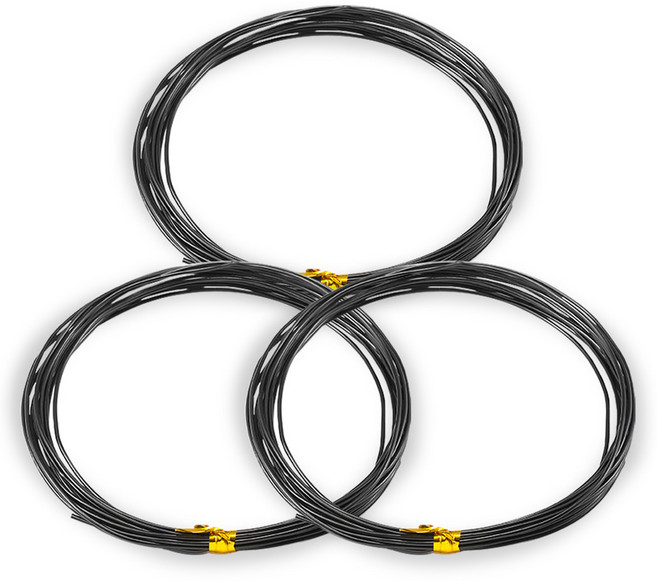 코히모 공예용 알루미늄 와이어 3mm x 5m 3W172, 3개, 블랙