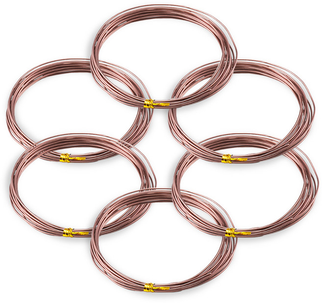 KHOHIMO 鋁製工藝用線 2mm x 5m 3W170, 6個, 棕色