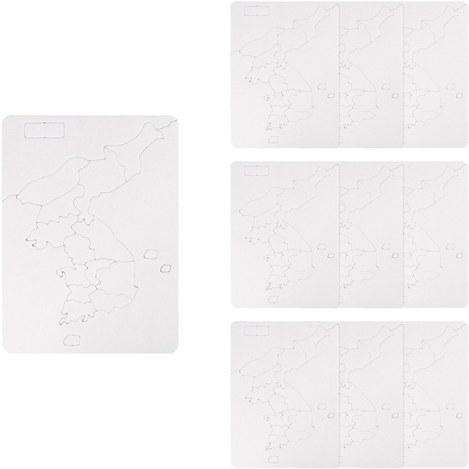 유니아트 그리기퍼즐 한국지도 대, 흰색, 10개