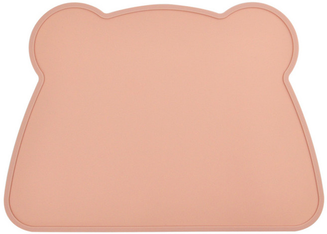 키친유 곰돌이 실리콘 식탁매트, 살구, 360 x 260 mm, 1개