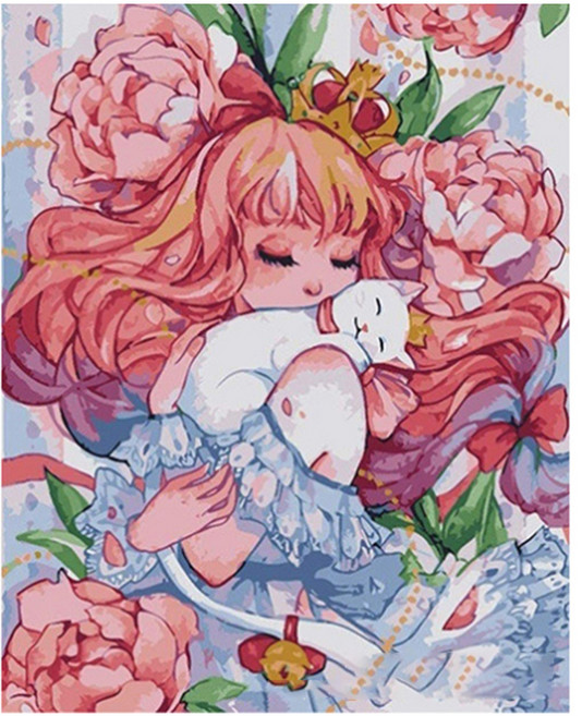알로데 베아티 소녀 여신 그림 벽 장식 DIY 보석십자수 스퀘어 40 x 50 cm, NO. 11, 1개