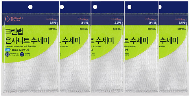 크린랩 은사니트 수세미 대, 5개