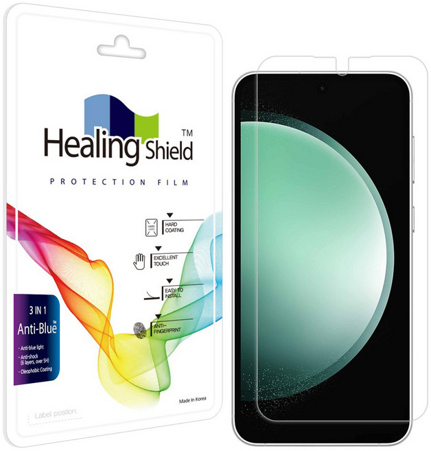 힐링쉴드 블루라이트차단 휴대폰 액정보호필름 세트, 투명, 1개