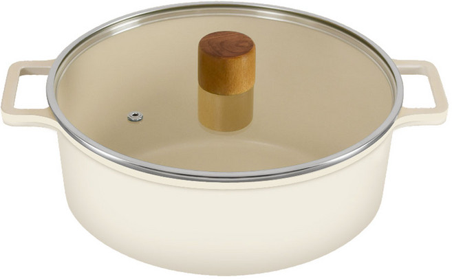 오슬로 인덕션 크리엠 세라믹 전골냄비, 24cm, 혼합색상, 1개