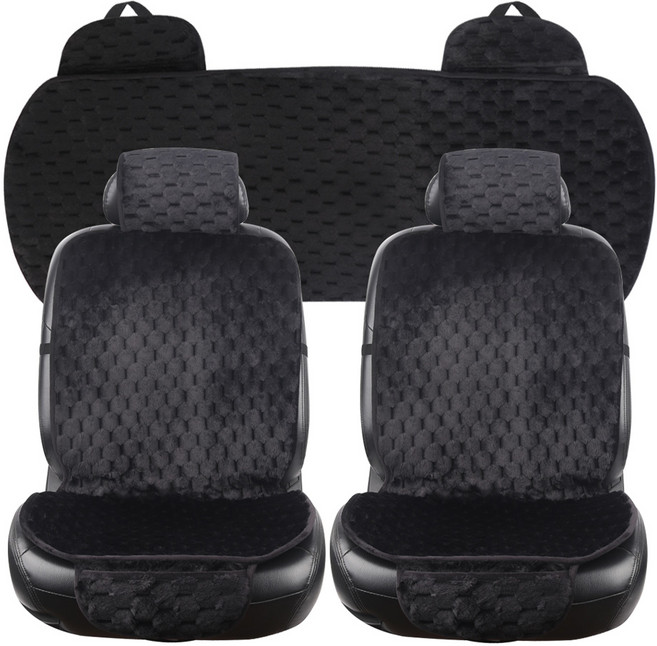 지엠지모터스 자동차 시트커버 차량용 극세사 겨울시트 방석 풀셋트 다이아 3P _블랙색상, 블랙 한대분, 1세트