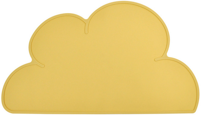 키친유 구름 실리콘 식탁매트, 노랑, 457 x 262 mm, 1개