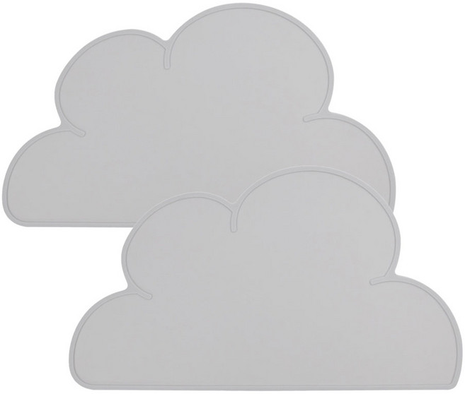 키친유 구름 실리콘 식탁매트, 그레이, 457 x 262 mm, 2개