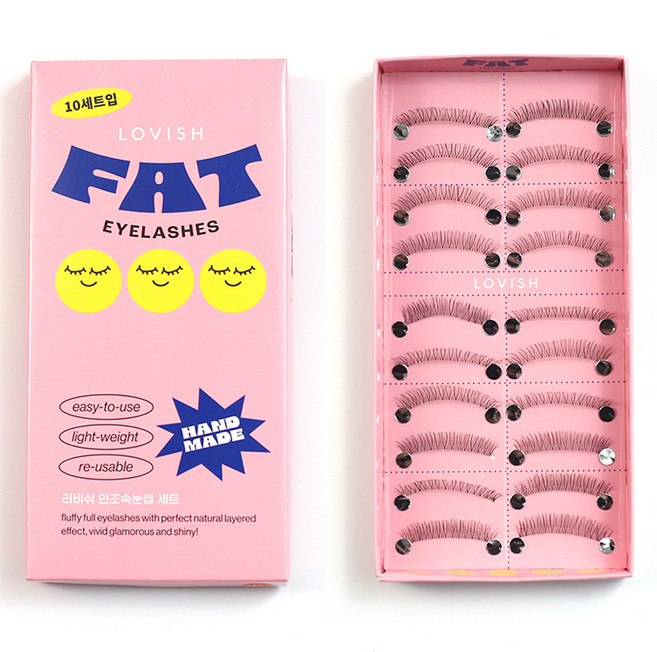 러비쉬 FAT 인조 속눈썹 20p, 투명라인, 1개