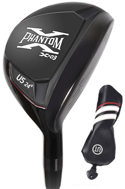 야마모토 남성용 팬텀 유틸리티우드 블랙 5번 X-03 + 헤드커버, SR, 24도