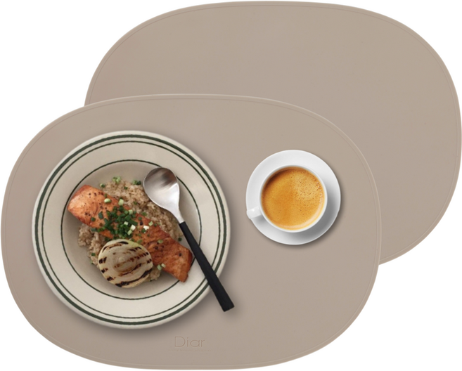 디아르 플래티넘 실리콘 식탁매트 오리지널, 샌드베이지, 42.5 x 31 cm, 2개