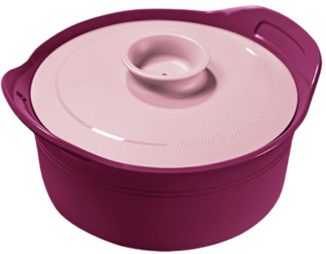 마미스테이블 매직 스티머 실리콘 계란찜 전자렌지쿠커 용기 L 1000ml, 로즈와인, 1개