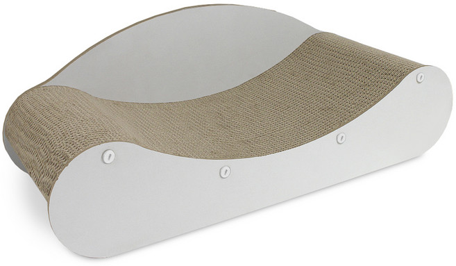 펫츠몬 우드 커브 B골 퍼니쳐 쇼파 스크래쳐, 화이트, 1개