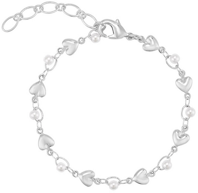 폴브리알 여성용 진주 하트 팔찌 PYBB0265_WG