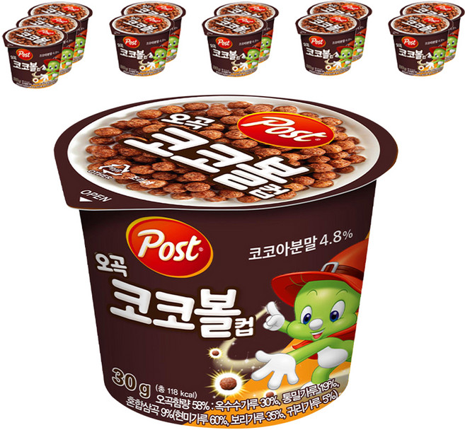 포스트 오곡 코코볼 컵 시리얼, 12개, 30g