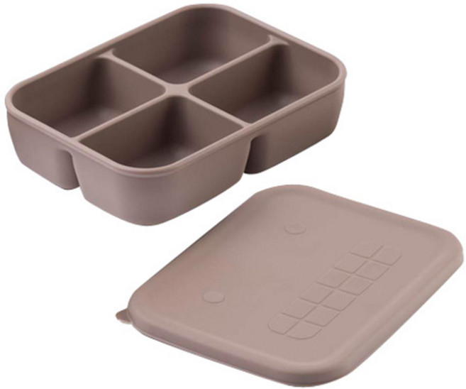 마미스테이블 식품용실리콘 깨비큐브 이유식 용기, 베어브라운, 1개