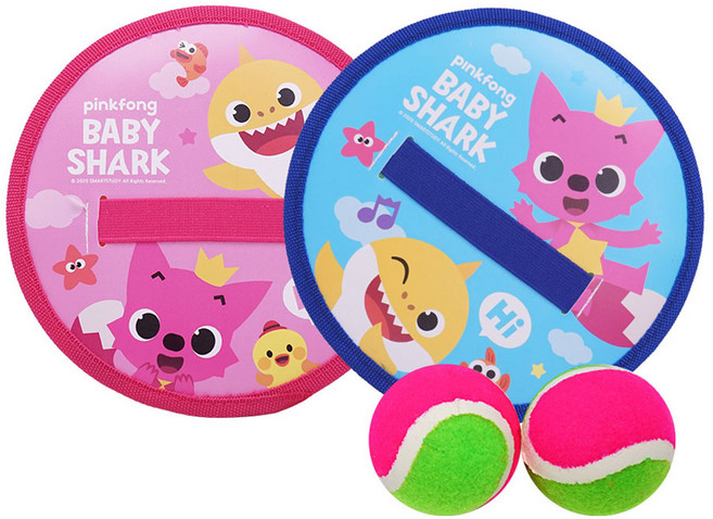 비앤씨 핑크퐁 캐치판 2종 + 공 2p 세트, 핑크 + 블루, 1세트