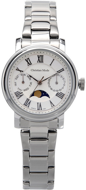 크리스챤모드 여성용 문페이즈 메탈시계 CM401WSS L