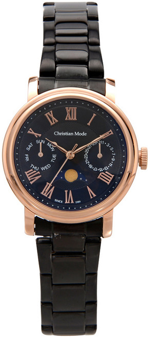 크리스챤모드 여성용 문페이즈 메탈시계 CM401BROB L