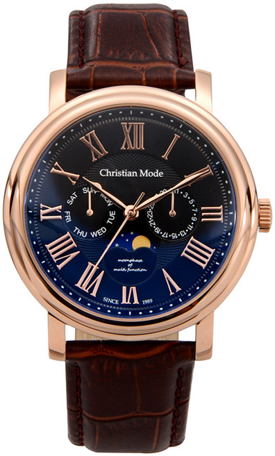 크리스챤모드 남성용 문페이즈 가죽시계 CM401RGBCH M