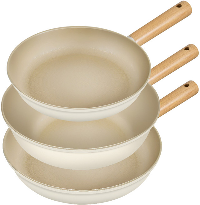 오슬로 IH 인덕션 크리엠 세라믹 프라이팬 세트 3개, 혼합색상, 프라이팬 24cm + 프라이팬 28cm + 궁중팬 28cm, 1세트