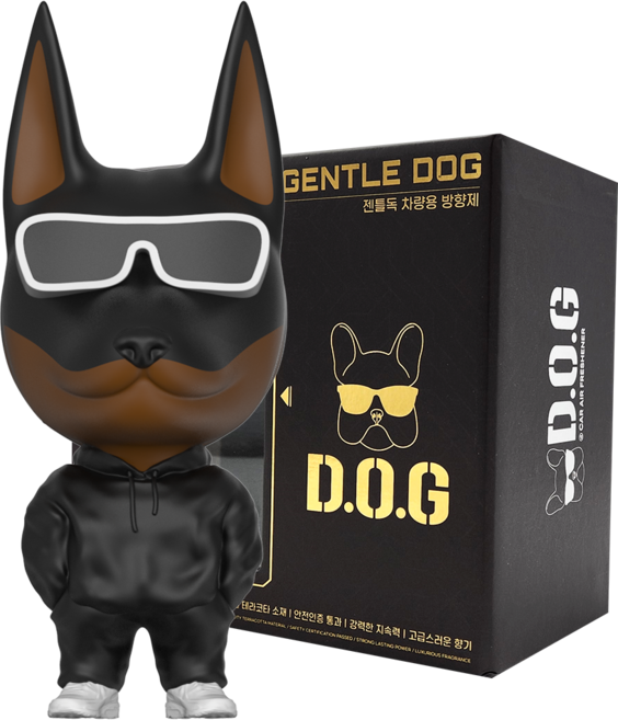 도그독 젠틀독 피규어 차량용 방향제 도베르만, 1개, 블랙체리