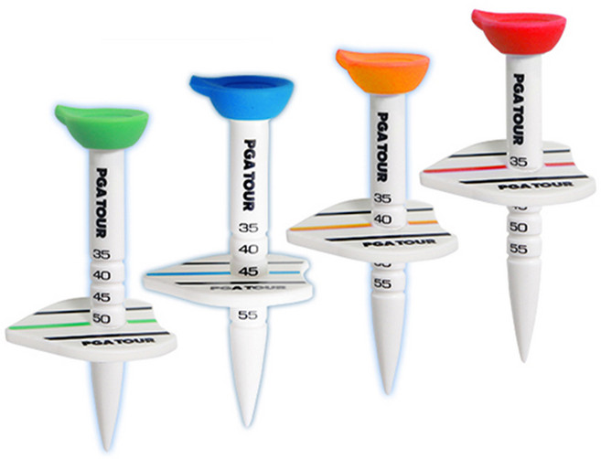 PGA투어 높이 조절 컨트롤 골프티 티꽂이 4p, 레드. 오렌지, 그린, 블루, 1개