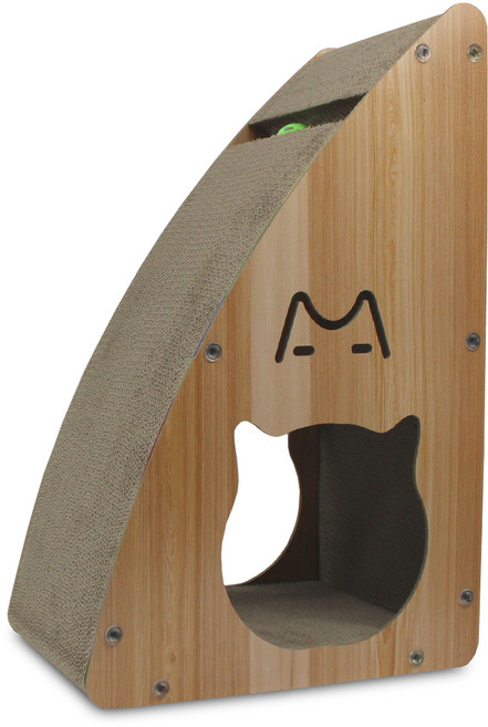 펫츠몬 고양이 우드 공놀이 삼각형 B골 수직 스크래쳐, 혼합색상, 1개