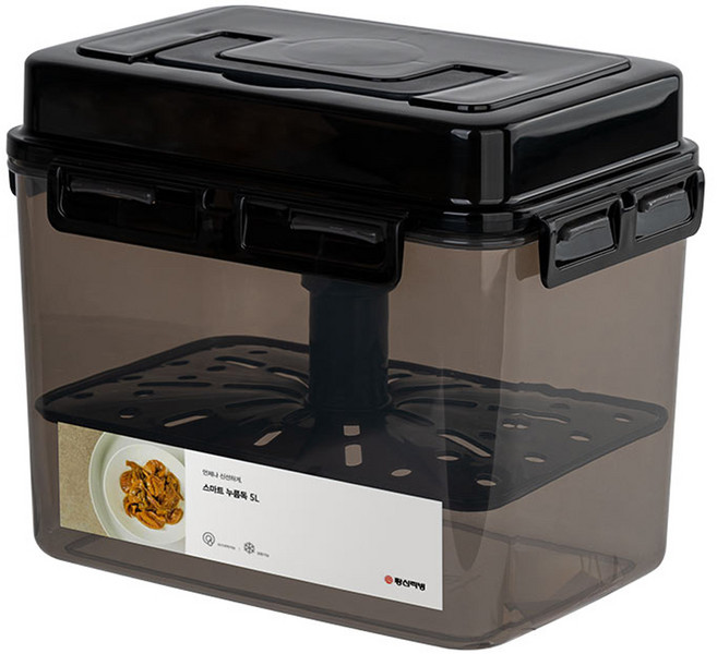 창신리빙 스마트 누름독 절임용기 블랙, 5L, 1개