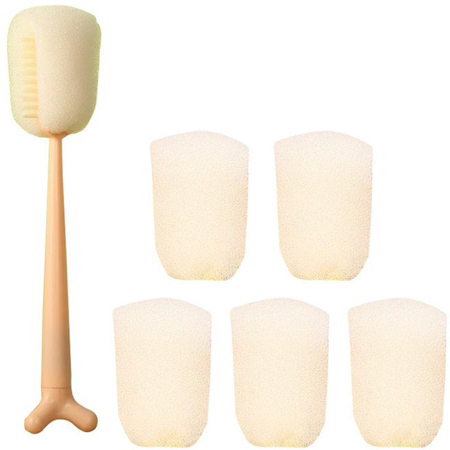 스탠드 텀블러 젖병솔 + 리필폼 5p 세트, 1세트, 핑크