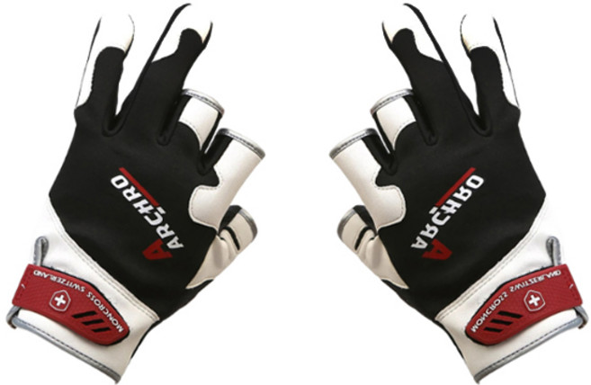 몽크로스 3커트 낚시장갑 양손착용 세트 GQN-301QBW, 블랙 + 화이트, 1세트