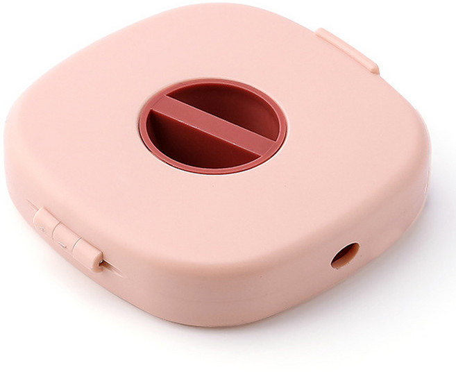 다이닝 스퀘어 회전 이어폰 정리 수납 케이스, 핑크 스타일1