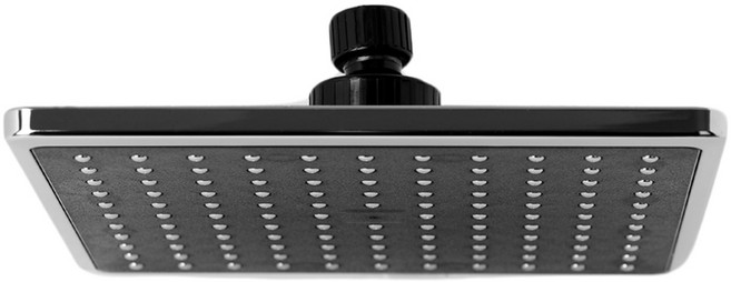 두진 잔수제거 스퀘어 해바라기 샤워기 헤드, 1개, 블랙