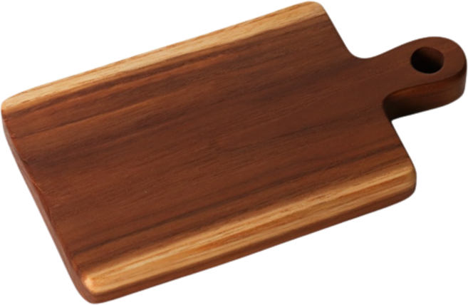 나무공방 티크우드 통원목 사각 플레이팅 도마, 1개