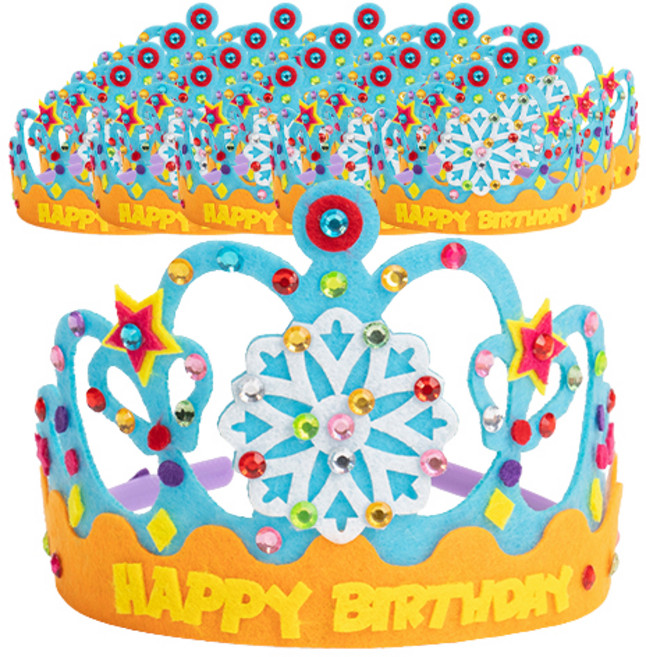 민화샵 공주 놀이 왕관 만들기, 파랑 생일눈꽃, 20개