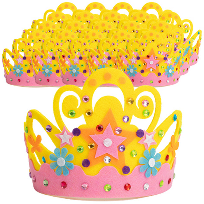 민화샵 공주 놀이 왕관 만들기, 노랑 별, 20개