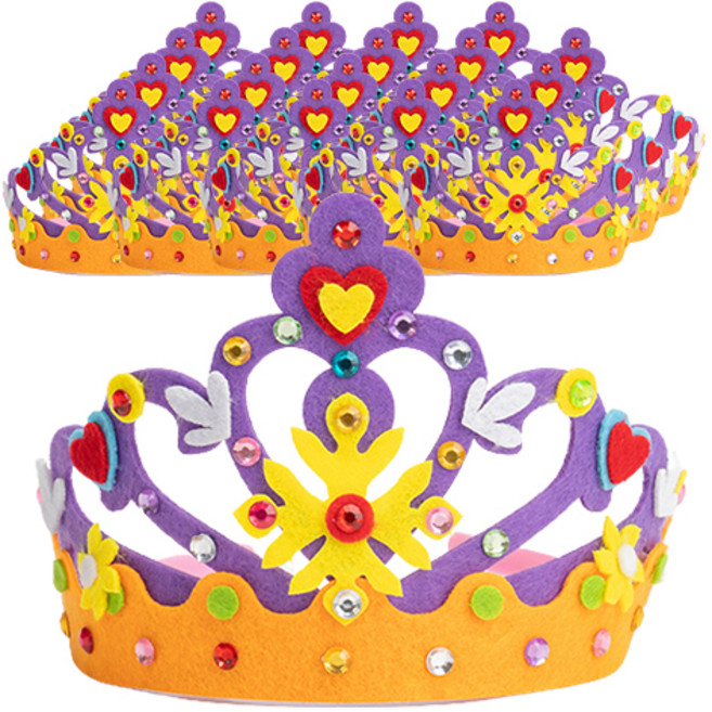 민화샵 공주 놀이 왕관 만들기, 보라 눈꽃, 20개