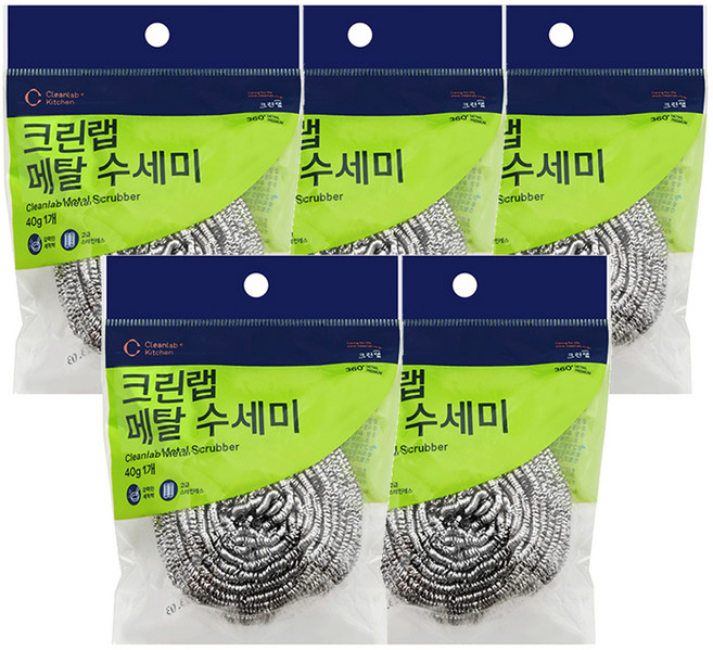 크린랩 메탈 수세미, 1개입, 5개