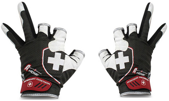 몽크로스 여성용 기능성 3컷 양손착용 낚시장갑 세트 GQC-301QBW, 블랙 + 화이트, 1세트