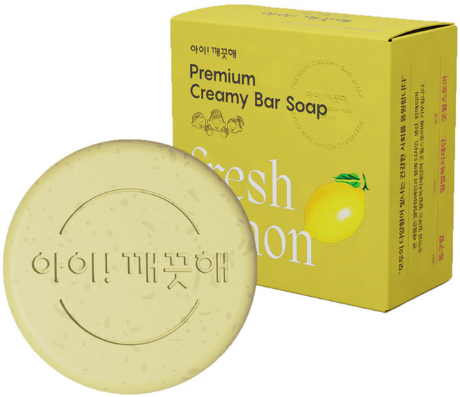 아이깨끗해 비누 크리미 프리미엄 바 솝 프레시레몬향, 120g, 1개