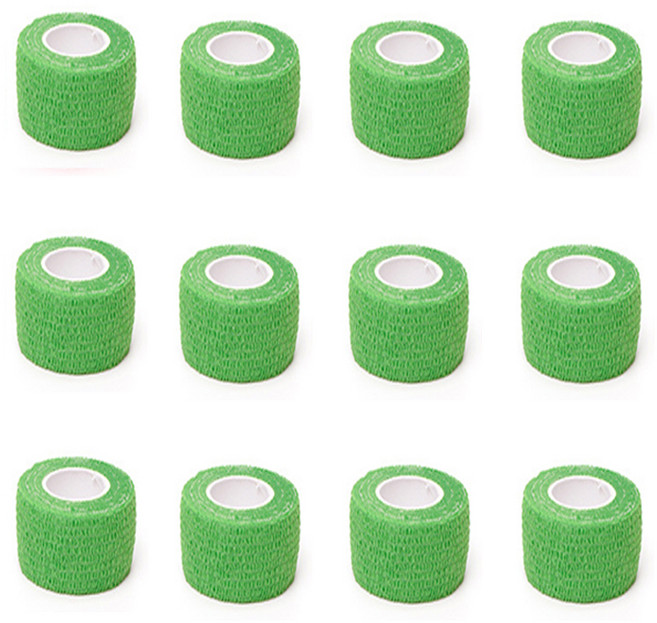 네오짱 강아지 붕대신발 양말 일회용 중형, 그린, 12개