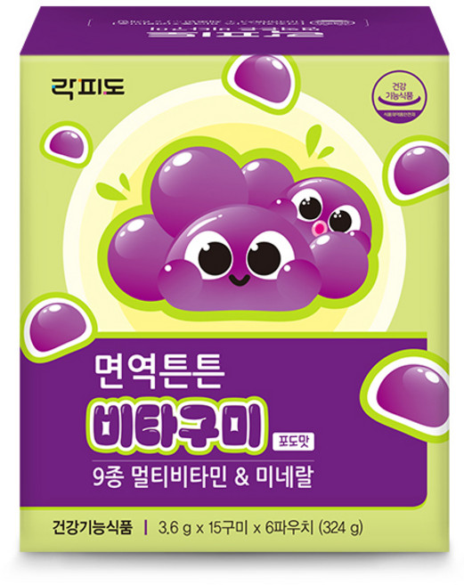 락피도 비타구미 포도맛, 3.6g, 1개