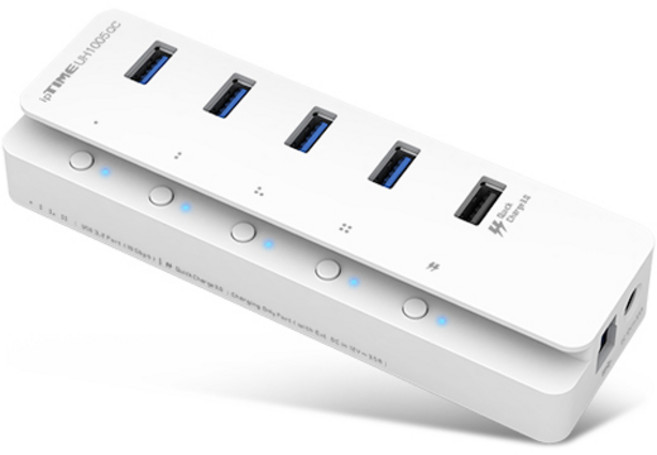 ipTIME 5포트 USB 3.2 허브 UH1005QC, 화이트, 1개